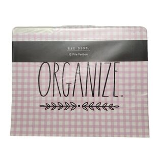 Rae Dunn 12 Gingham Home Office File Folders Pink Purple Blue